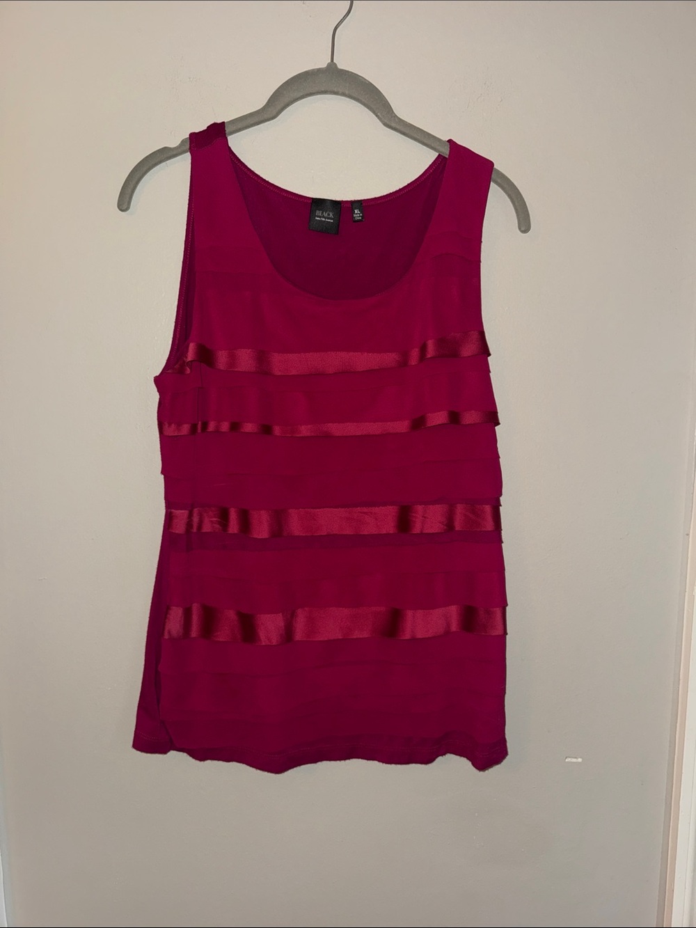 Saks Fifth Avenue Black Label Magenta Ruffle-Trim Sleeveless Camisole